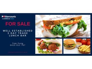 Well Established 5 Day Trade Lunch Bar
