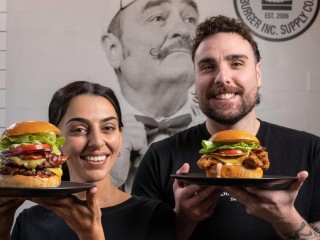 Thriving Burger Shop in Bustling Shopping Strip