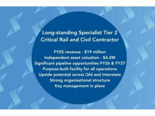Long-standing Specialist Tier 2 Critical Rail and Civil Contractor