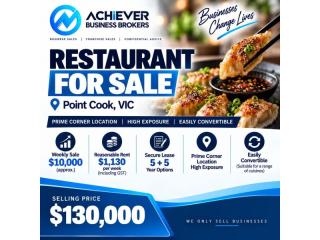 Restaurant for Sale | Prime Corner Location | High Exposure | Easily Convertible – Point Cook
