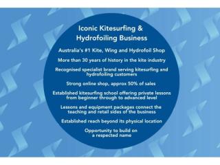 Iconic Kitesurfing & Hydrofoiling Business, Multiple Revenue Channels.